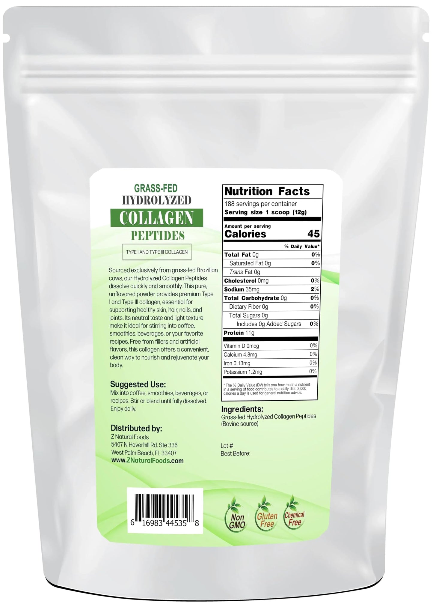 Z Natural Foods Collagen Peptides Powder 80