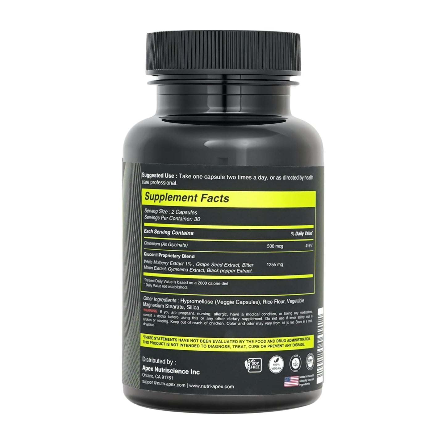 Nutri Apex Gluconil Blood Sugar Support Supplement Capsule, 60 Capsules