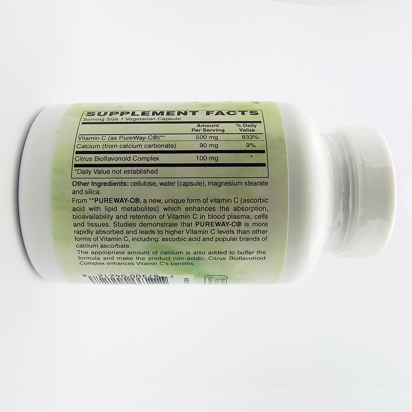 Holly Hill Health Foods PureWay-C 500 mg with 100 mg Bioflavonoids, Buffered, 120 Vegetarian Capsules