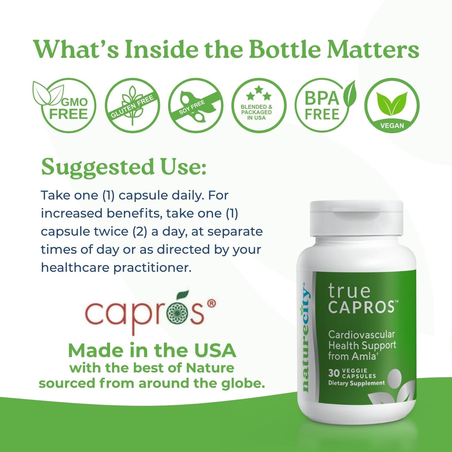 NatureCity True-Capros Amla Fruit Extract Capsules, 60 Count