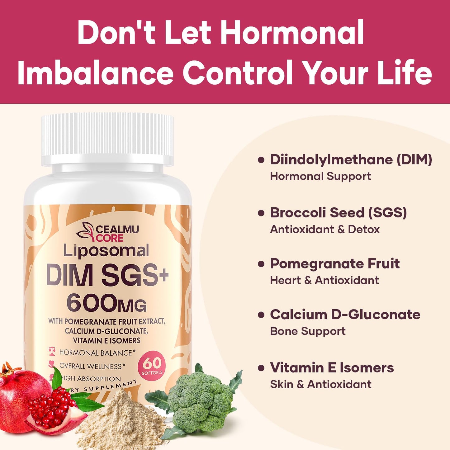 CEALMU CORE Liposomal DIM SGS Supplement 60 Capsules
