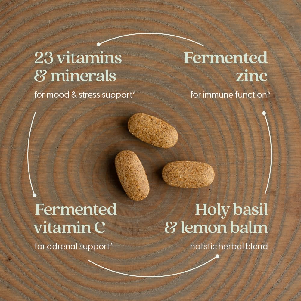 New Chapter Perfect Calm Daily Multivitamin for Stress & Mood Support with B Vitamins, Holy Basil, Lemon Balm, Organic Non-GMO Ingredients, Tablet, 144 Count