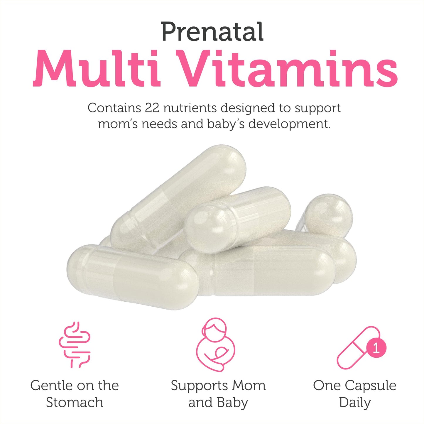 Zahler Total One Prenatal Vitamins for Women Capsules 120 Count