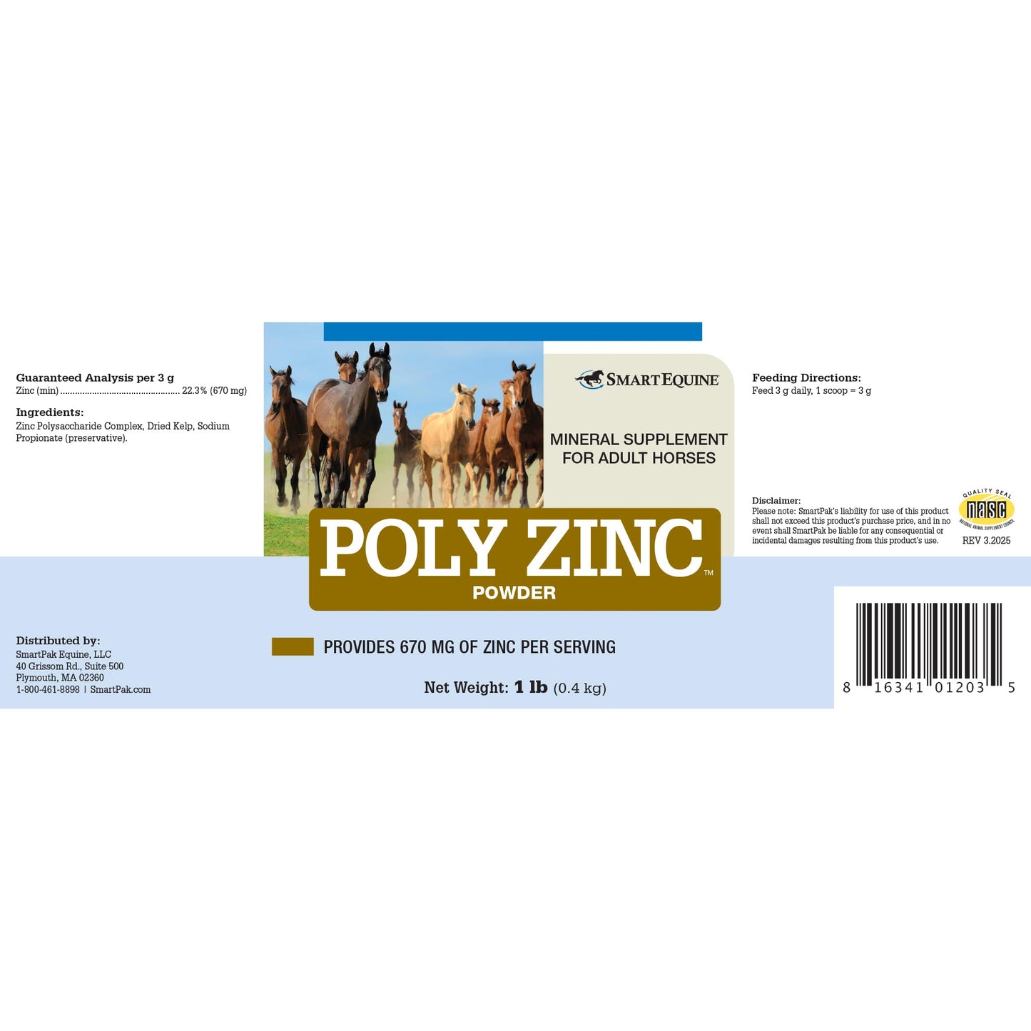 SMARTPAK SmartEquine Poly Zinc Powder 1 Pound