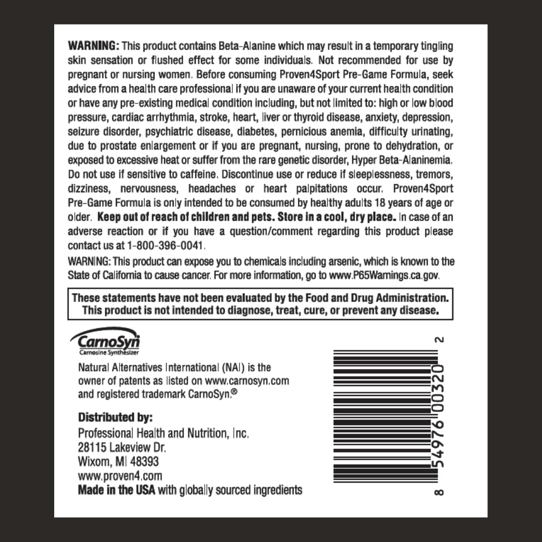 Proven4 Sport Pre Workout Powder with Creatine, Beta-Alanine and Caffeine, NSF Certified, Fruit Punch, 10.58 Ounce