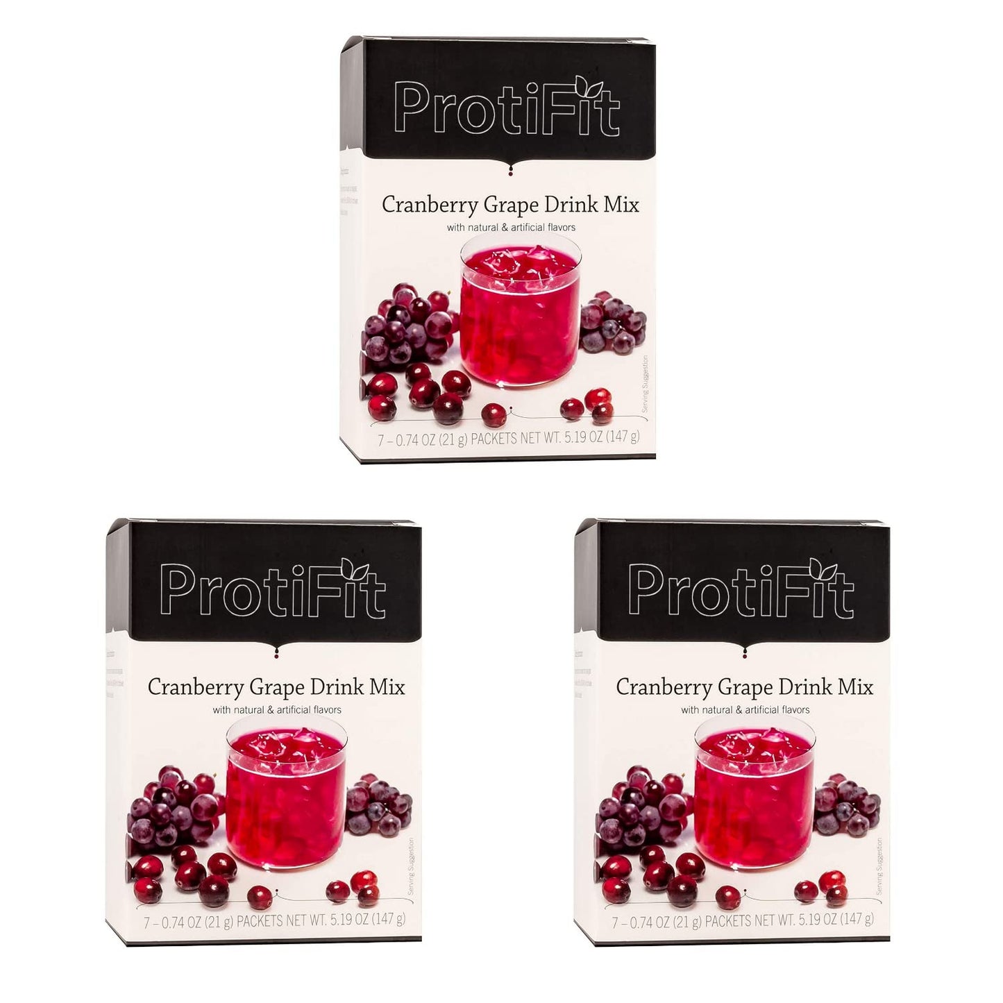 ProtiFit High Protein Cranberry Grape Fruit Drink Powder, 0.776, 3 Pack