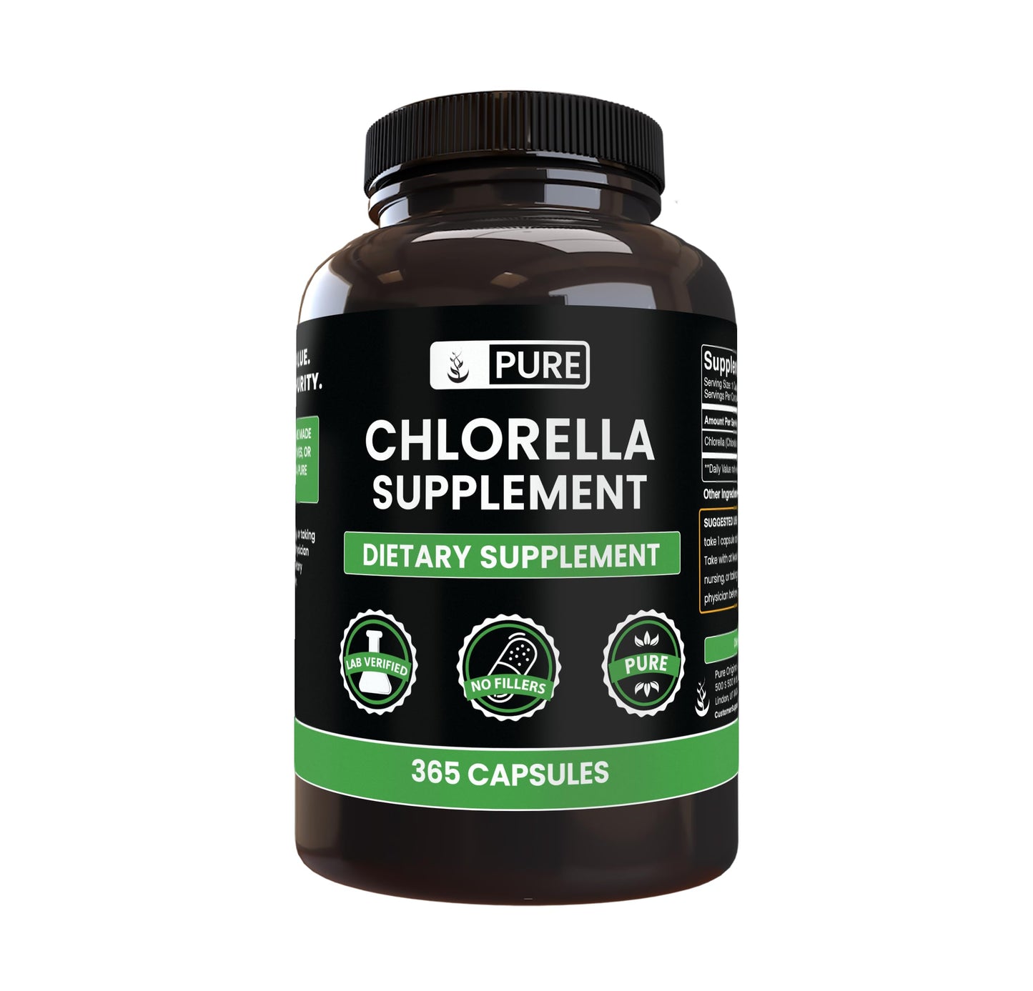 Pure Original Ingredients Chlorella Capsules 365