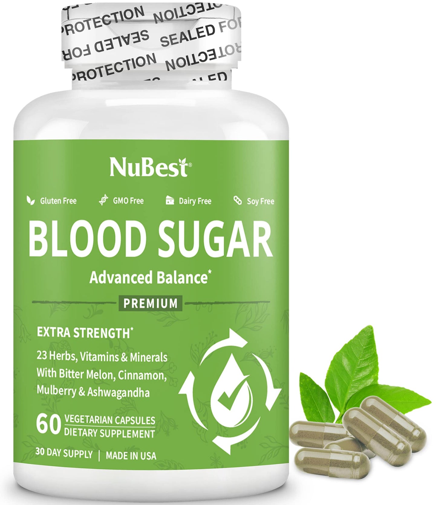 NuBest Blood Sugar, Bitter Melon & Cinnamon Supplement, Capsules, 60 Count