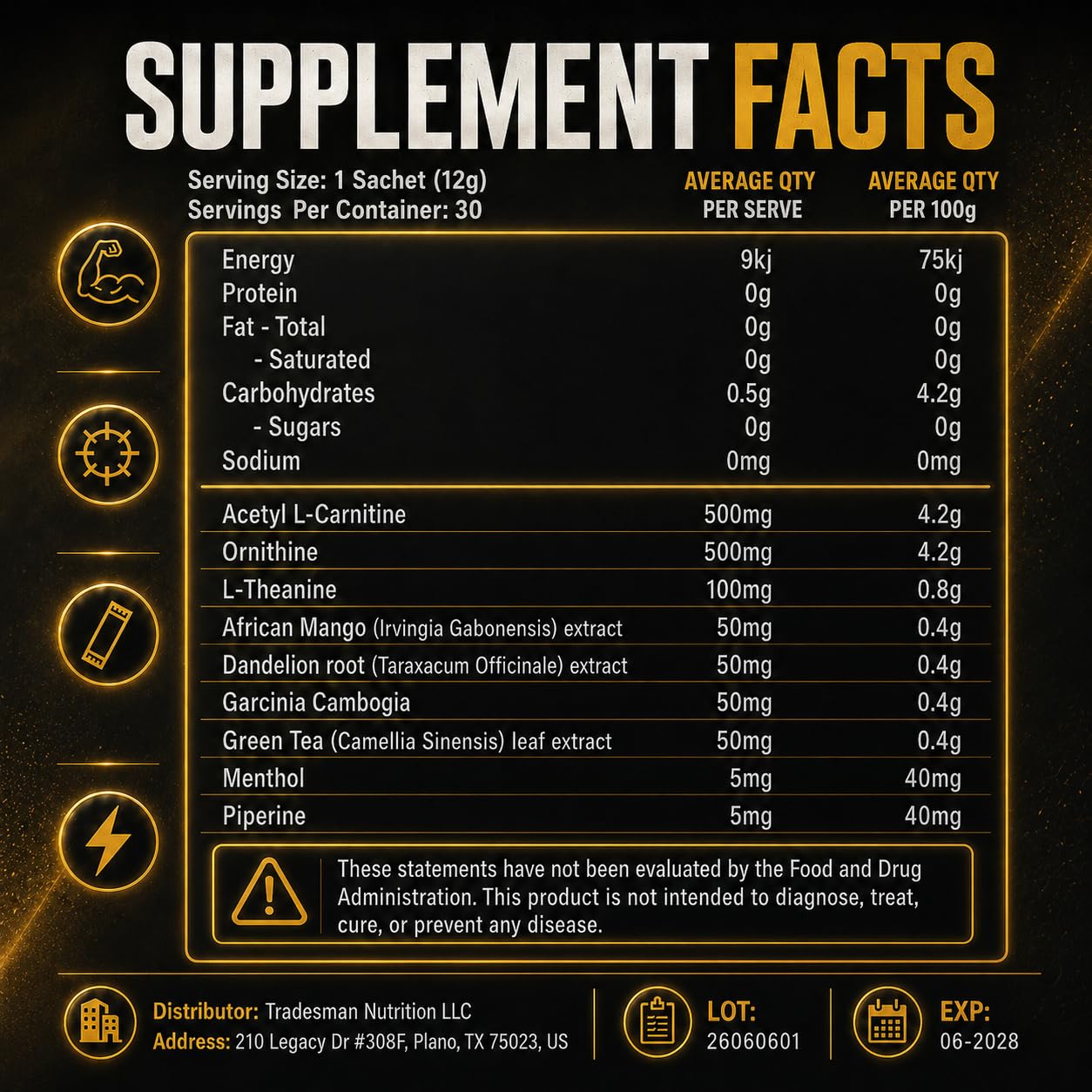 TRADESMAN NUTRITION Shred for Men Chocolate Flavor Powder 10.58 oz