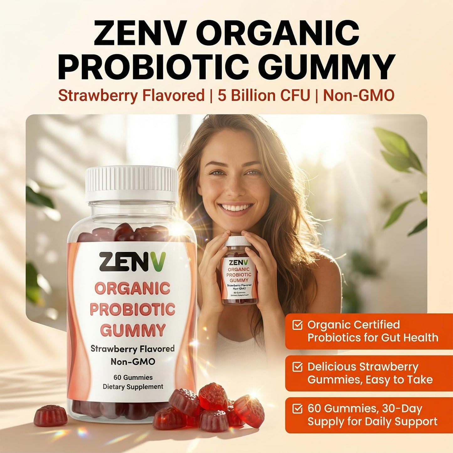 ZENV Probiotic Gummies 60 Count