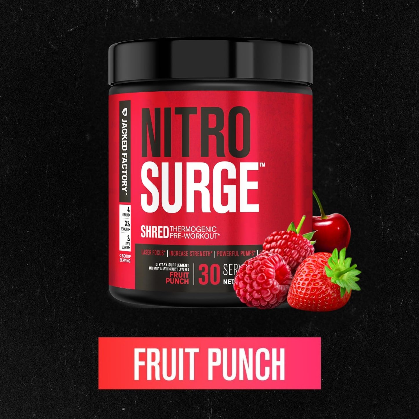 Jacked Factory NITROSURGE Shred Pre Workout Supplement Powder 7.62 Ounce