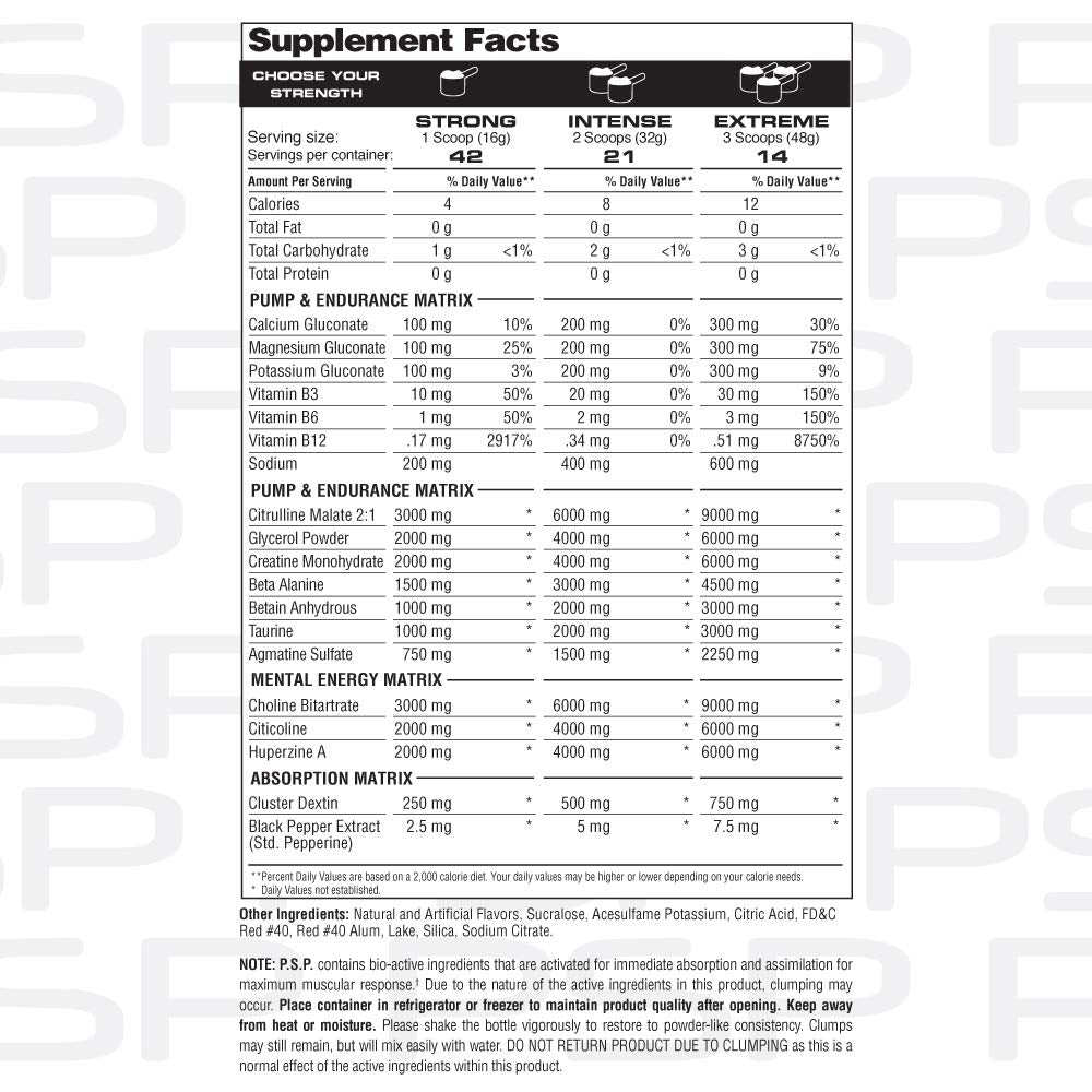 Metabolic Nutrition P.S.P. Physique Stimulating PreWorkout Powder 23.7 Fruit Punch