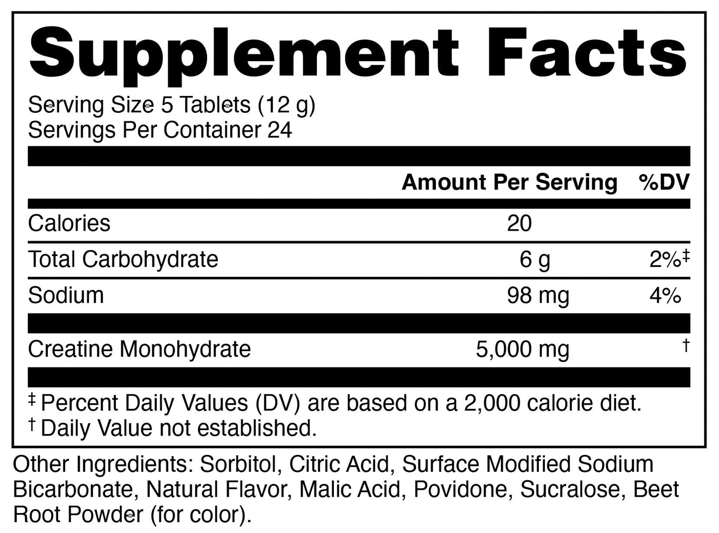 Bucked Up Creatine Candy Tropical Blast Micronized Creatine Monohydrate Capsule, 24 Capsules