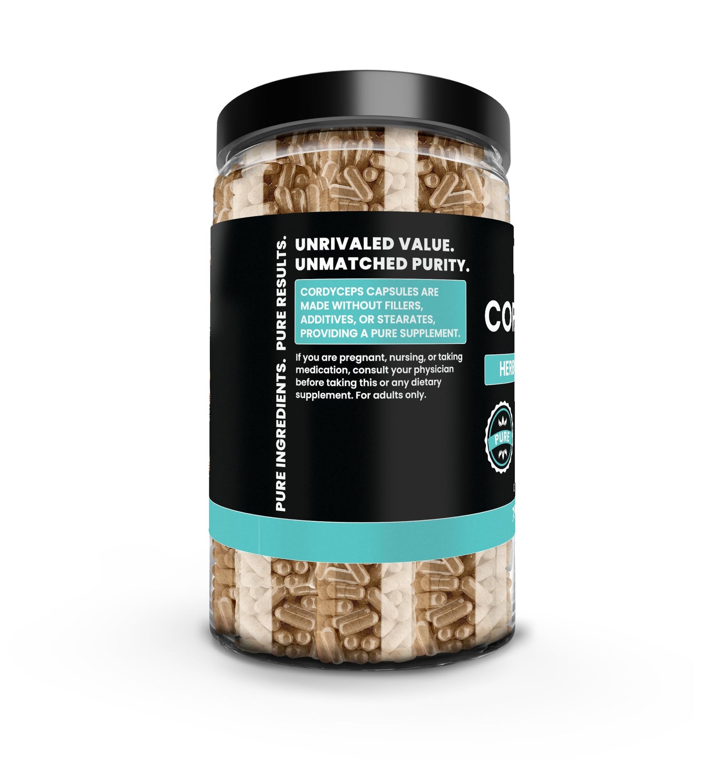 PURE ORIGINAL INGREDIENTS Cordyceps Capsules, 730 Count