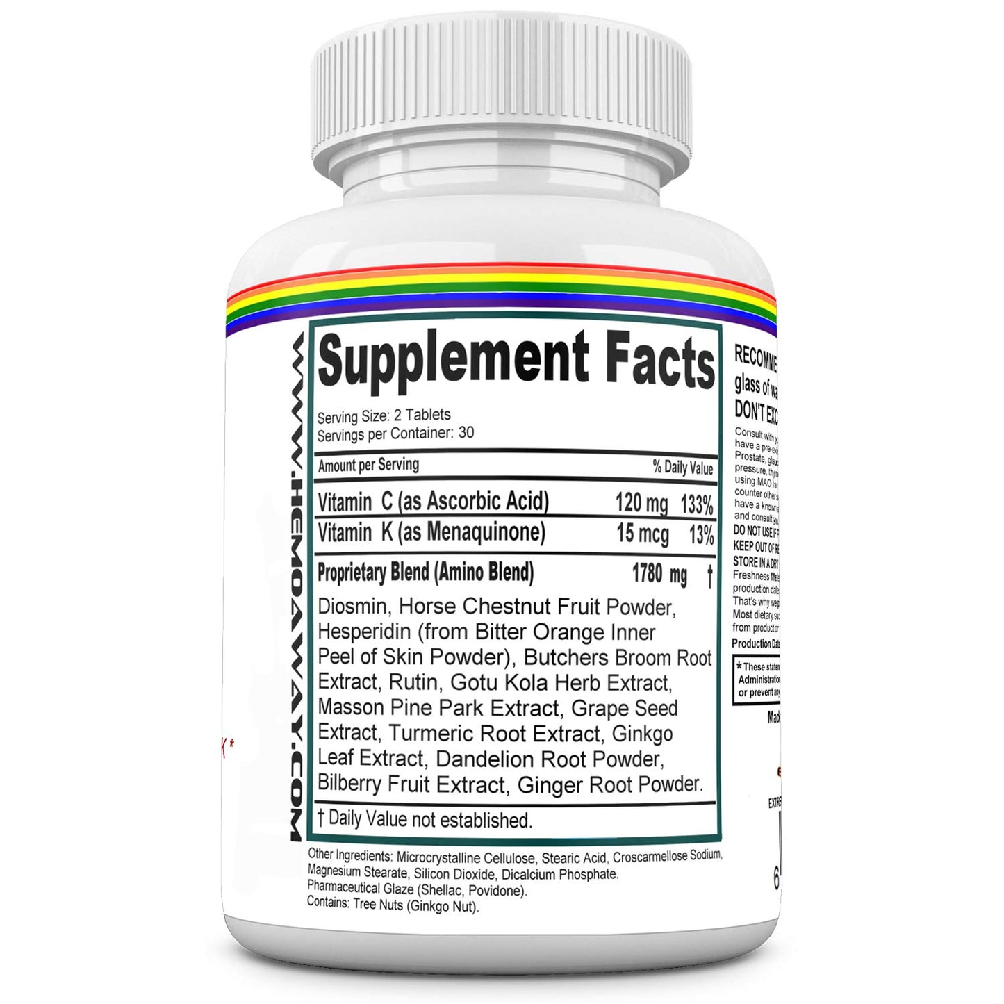 EXTREMELY NATURALS HEMOAWAY Natural Hemorrhoid Vitamins, Piles & Anal Fissure Relief, 60 Tablets