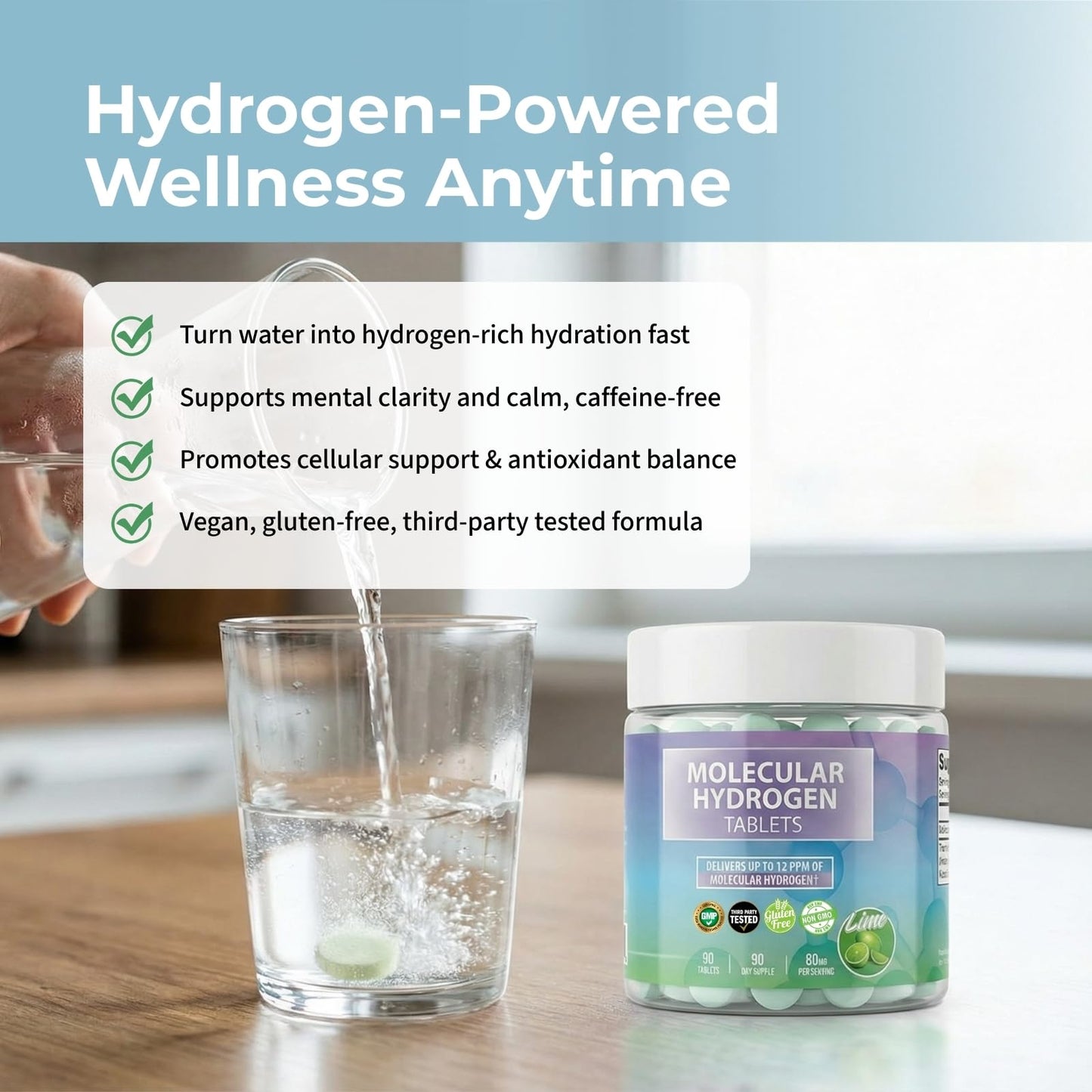 BODY C.E.O. EXECUTIVE OF SUPPLEMENTS Hydrogen Water Tablets with Magnesium, 90 Tablets