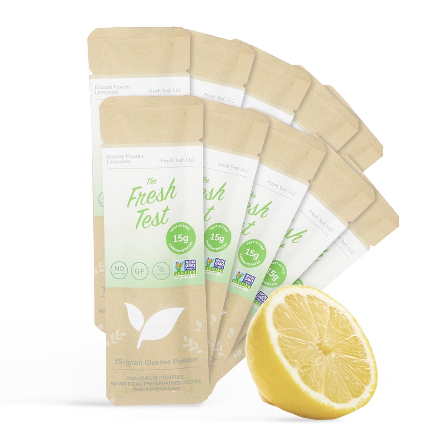 The Fresh Test 15g Fast-Acting Glucose Powder, Lemonade, 10 Count