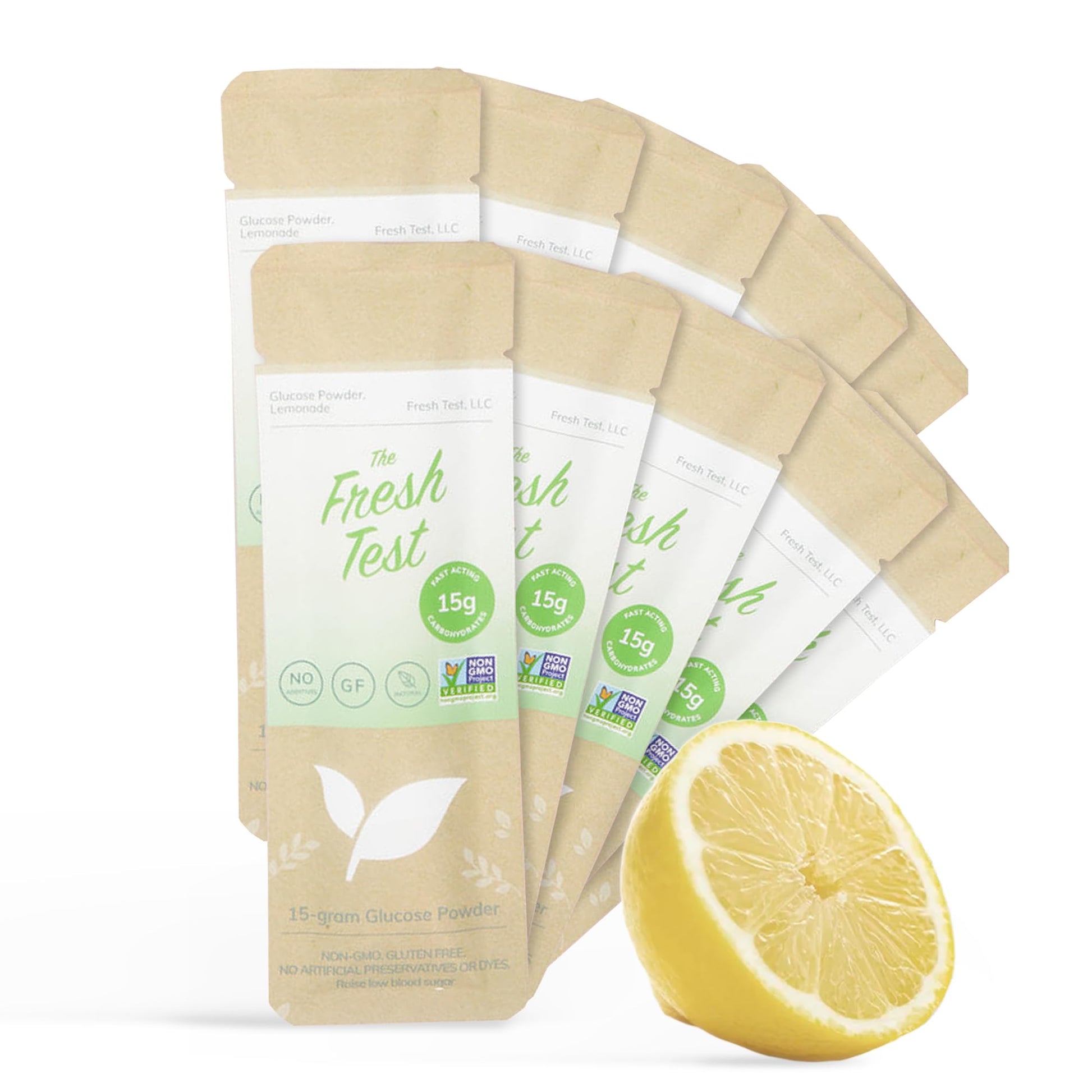 The Fresh Test 15g Fast-Acting Glucose Powder, Lemonade, 10 Count