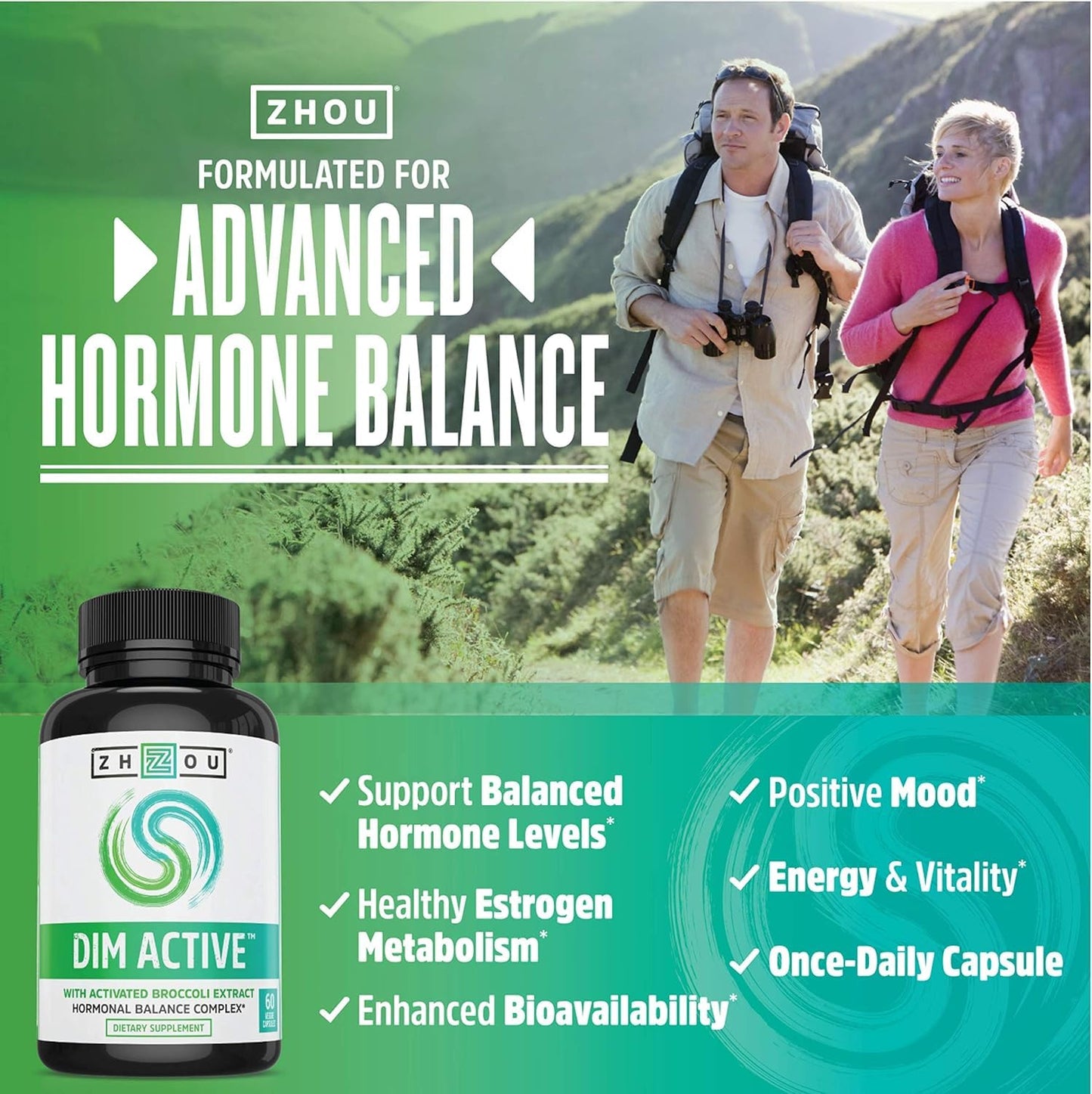 ZHOU DIM Active - DIM Supplement, Vegan 60 Capsules