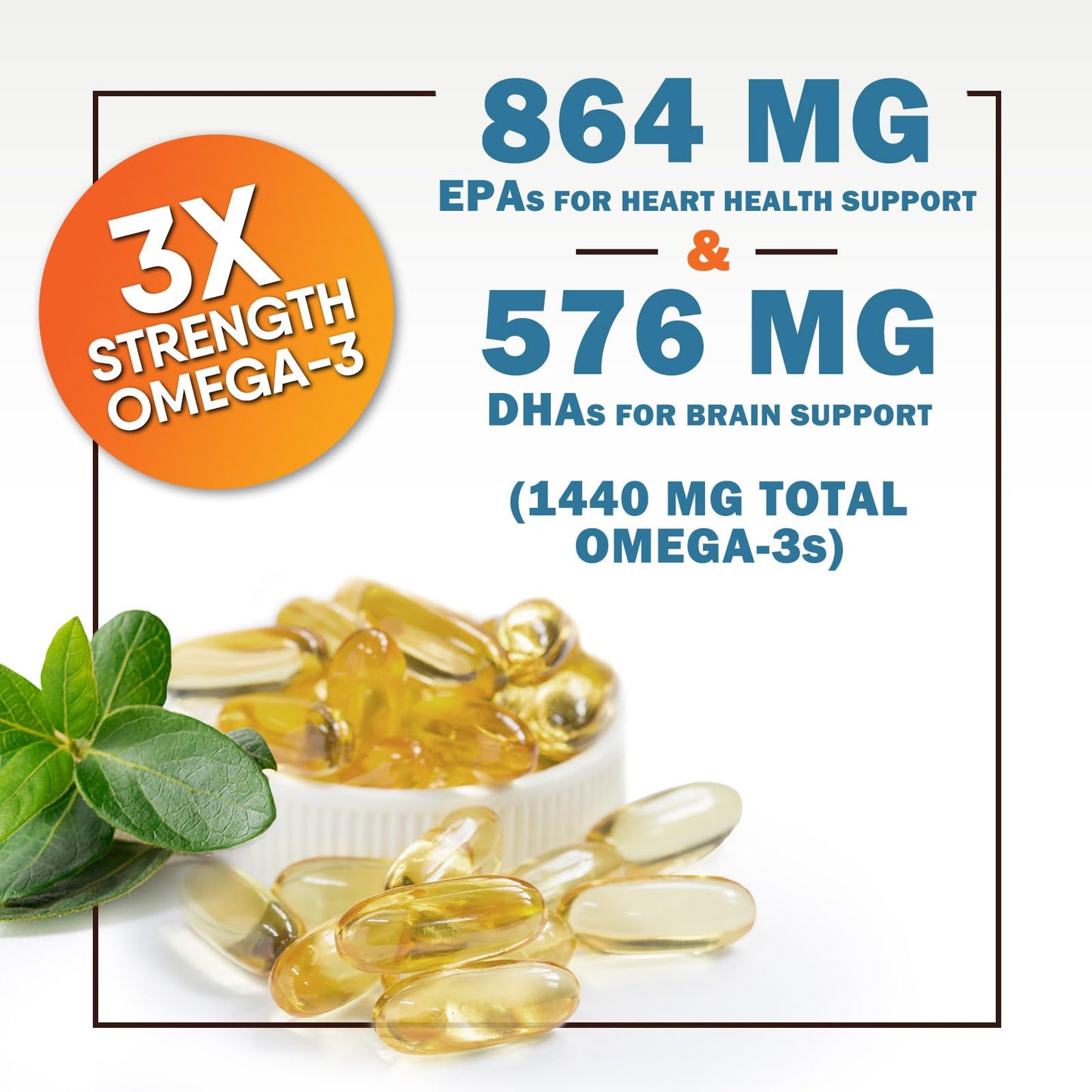 Nature's Nutrition Omega-3 Fish Oil Softgels 60 Count