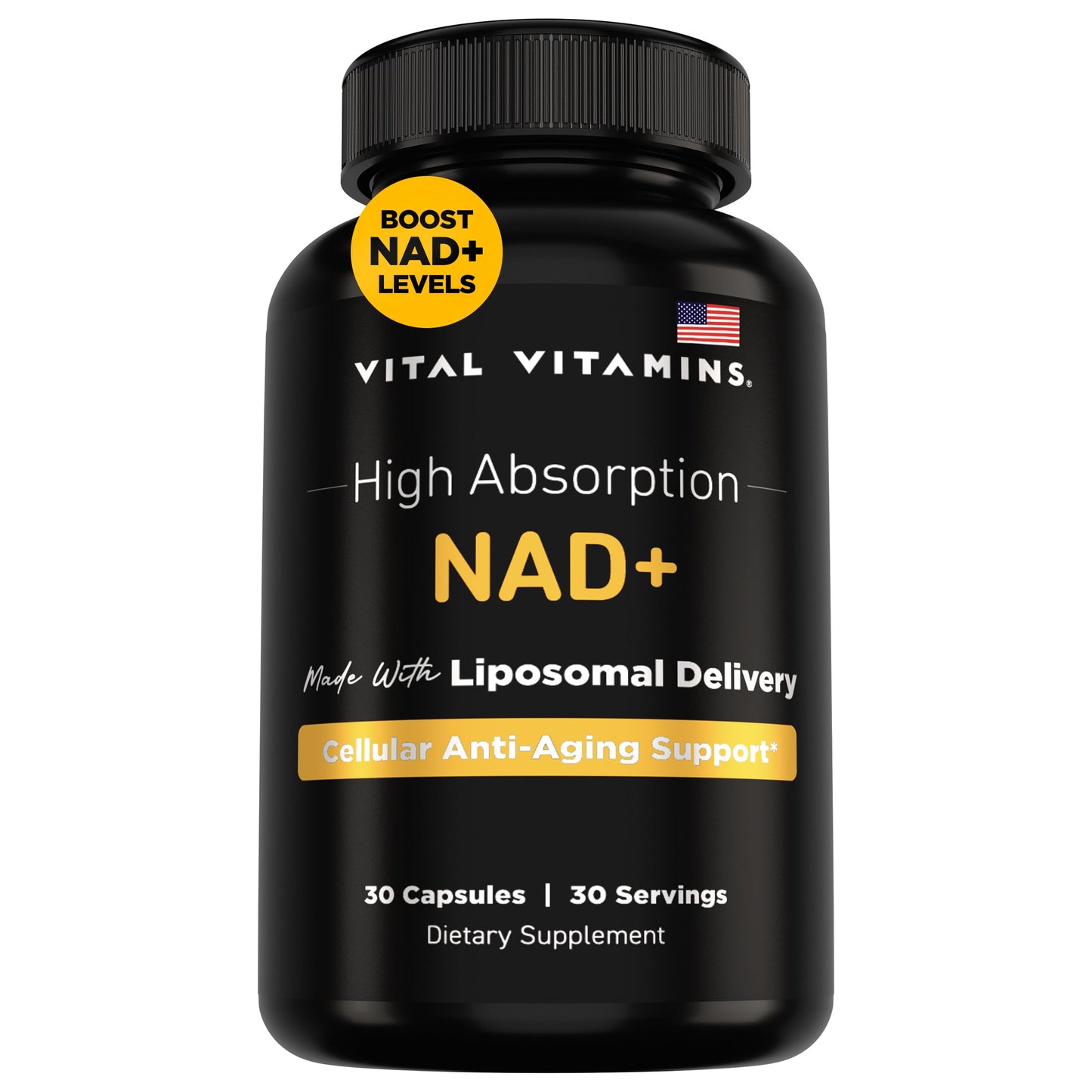 Vital Vitamins NAD+ NAD Supplement Capsules 30 Count