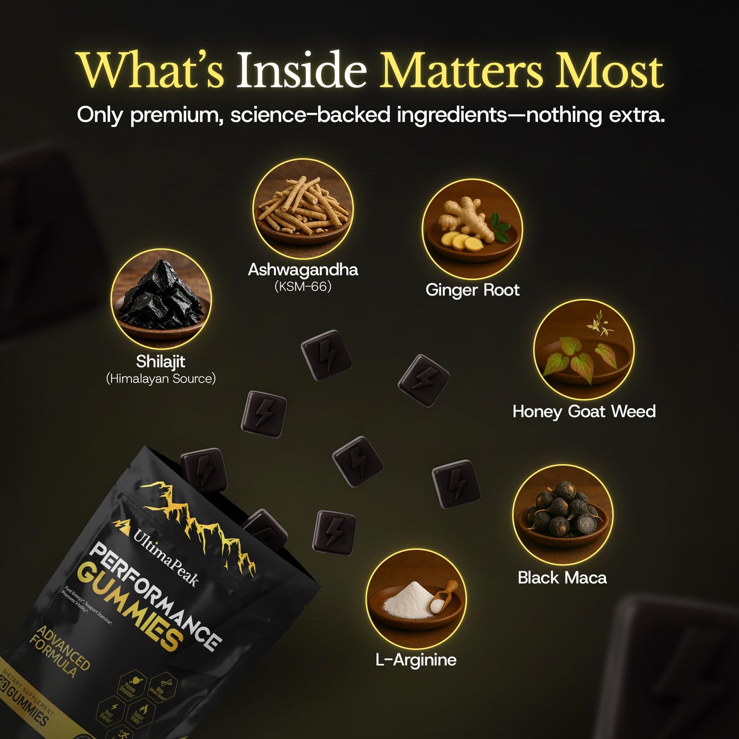UltimaPeak Shilajit Gummies 30 Count