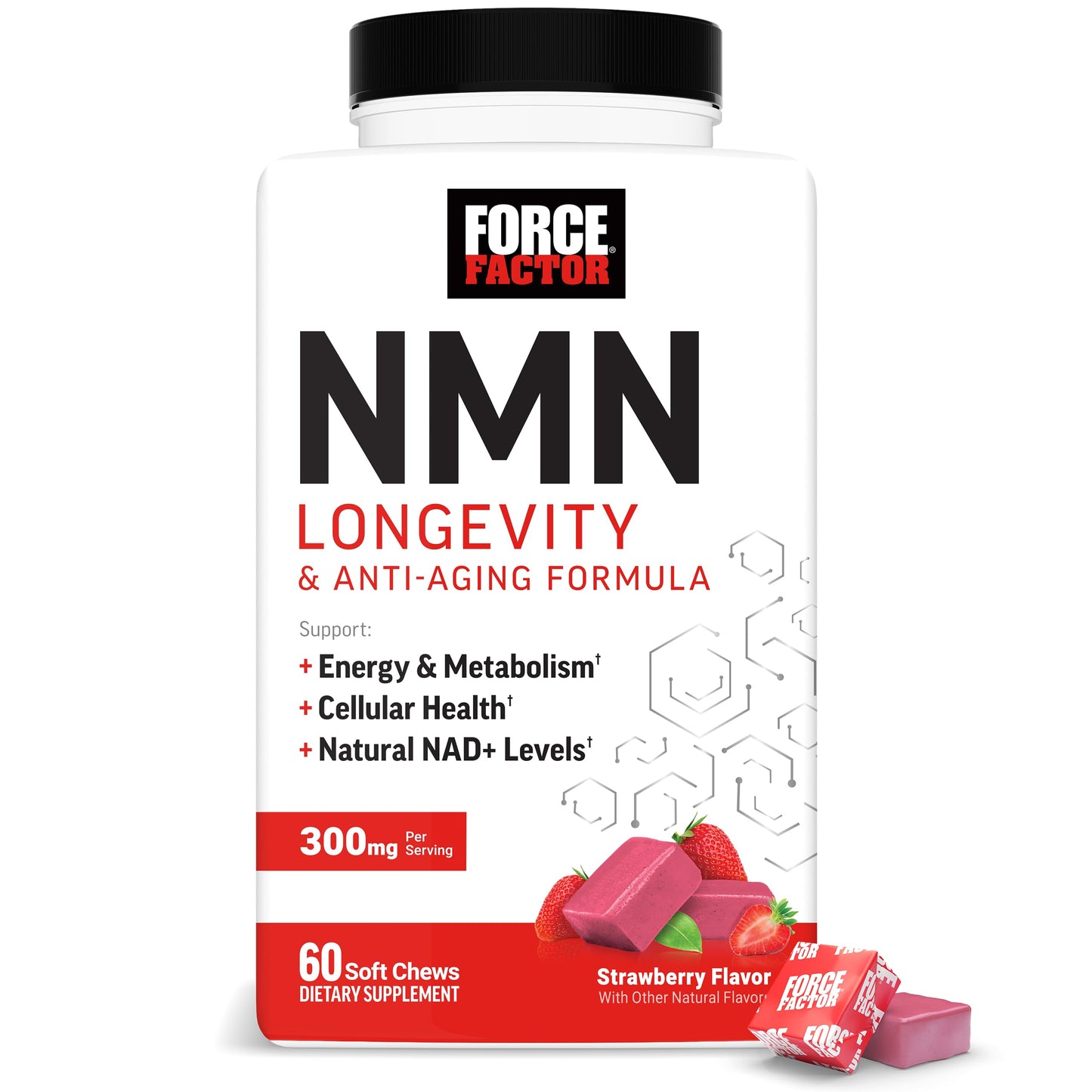 Force Factor NMN Longevity & Anti-Aging Nicotinamide Mononucleotide NAD+ 60 Soft Chews