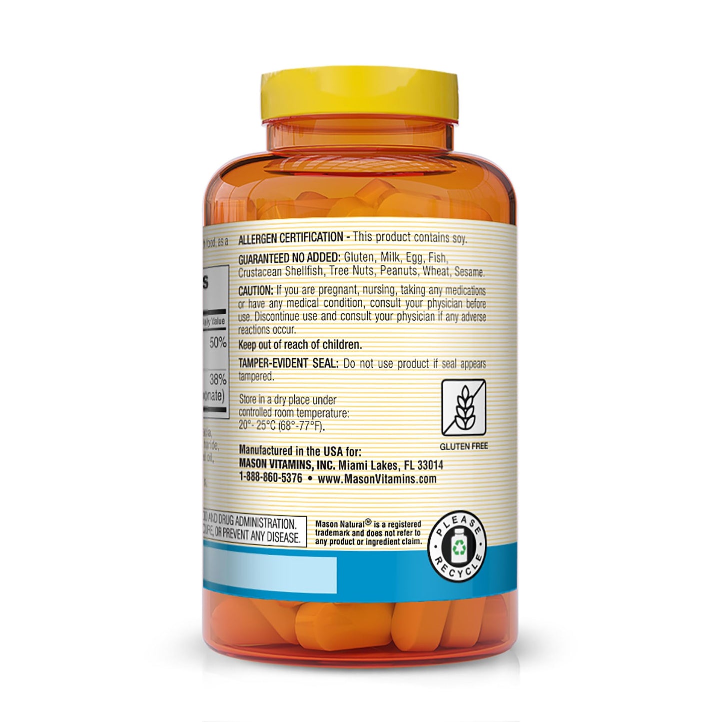 Mason Natural Calcium 500 mg (Oyster Shell) with Vitamin D3 Tablet, 250 Tablets