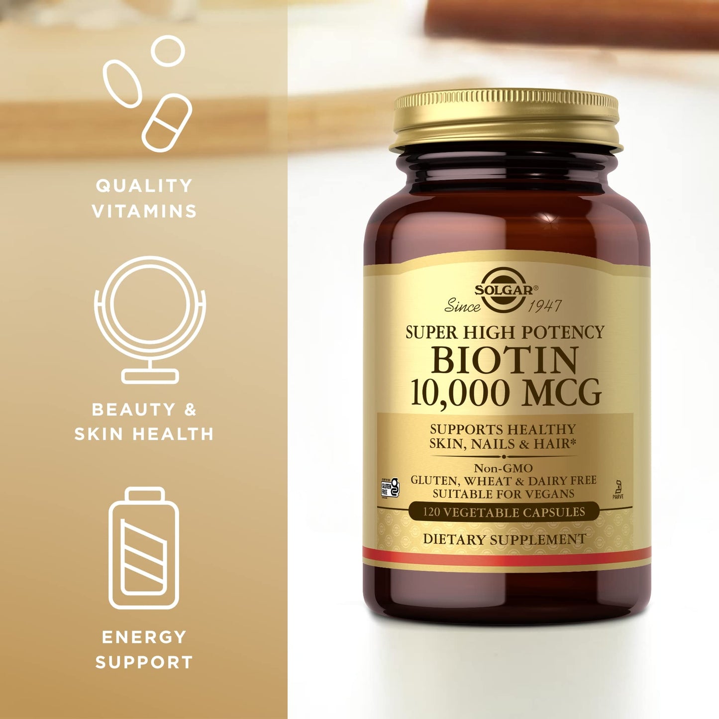 Solgar Super High Potency Biotin 10,000 mcg, 240 Capsules