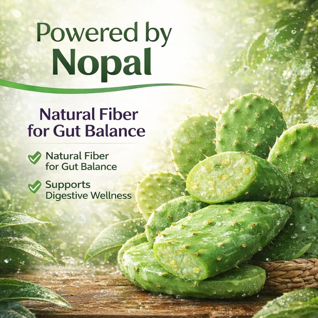 VITAMINS NATURAL CORP Daily Gut Balance Supplement with Lactobacillus Acidophilus, Nopal & L-Carnitine for Digestive Wellness and Microbiome Support, 60 Capsules