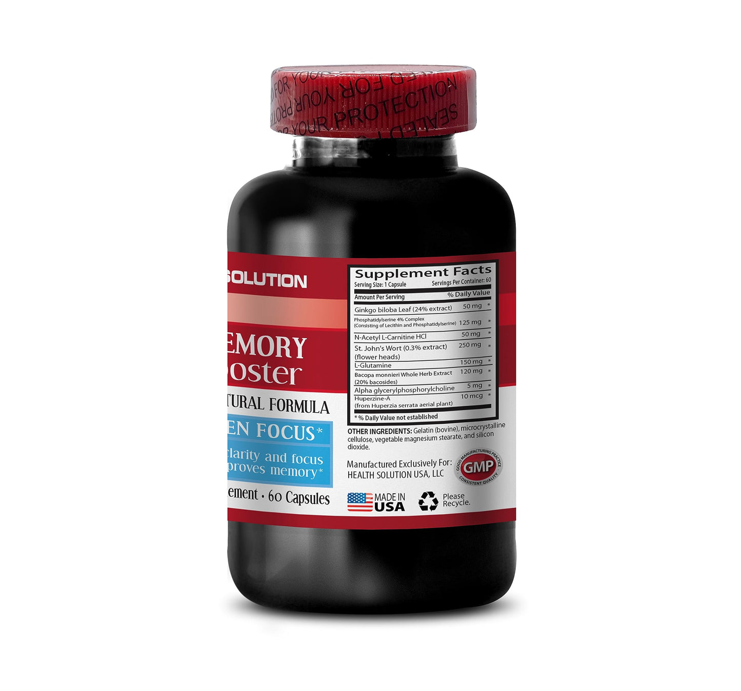 Health Solution Prime Brain and Memory Booster Capsules 120 Count
