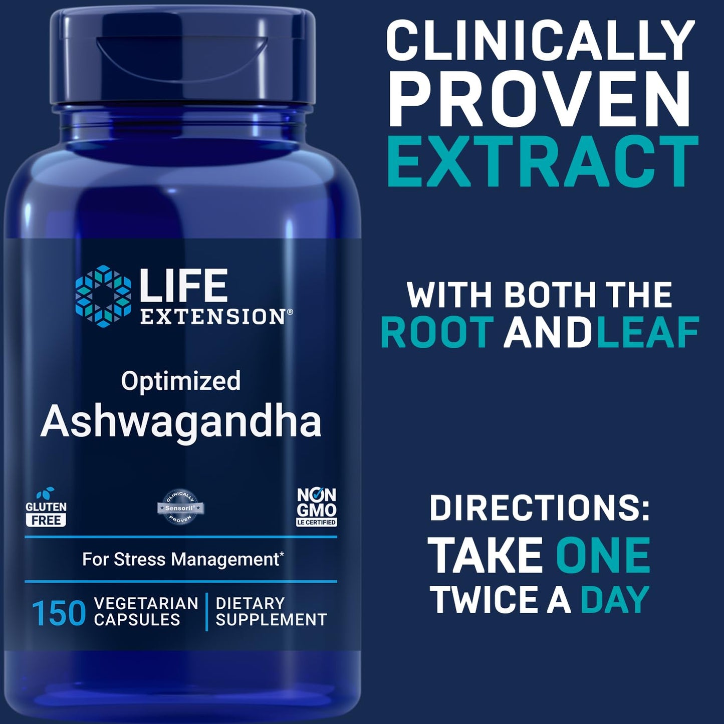 Life Extension Optimized Ashwagandha Capsules, 300 Capsules