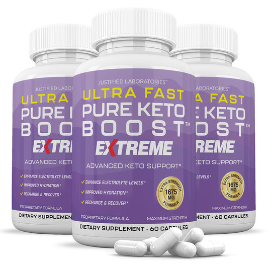 Justified Laboratories Ultra Fast Pure Keto Boost Extreme Keto Pills 1675MG Capsules, 180 Count
