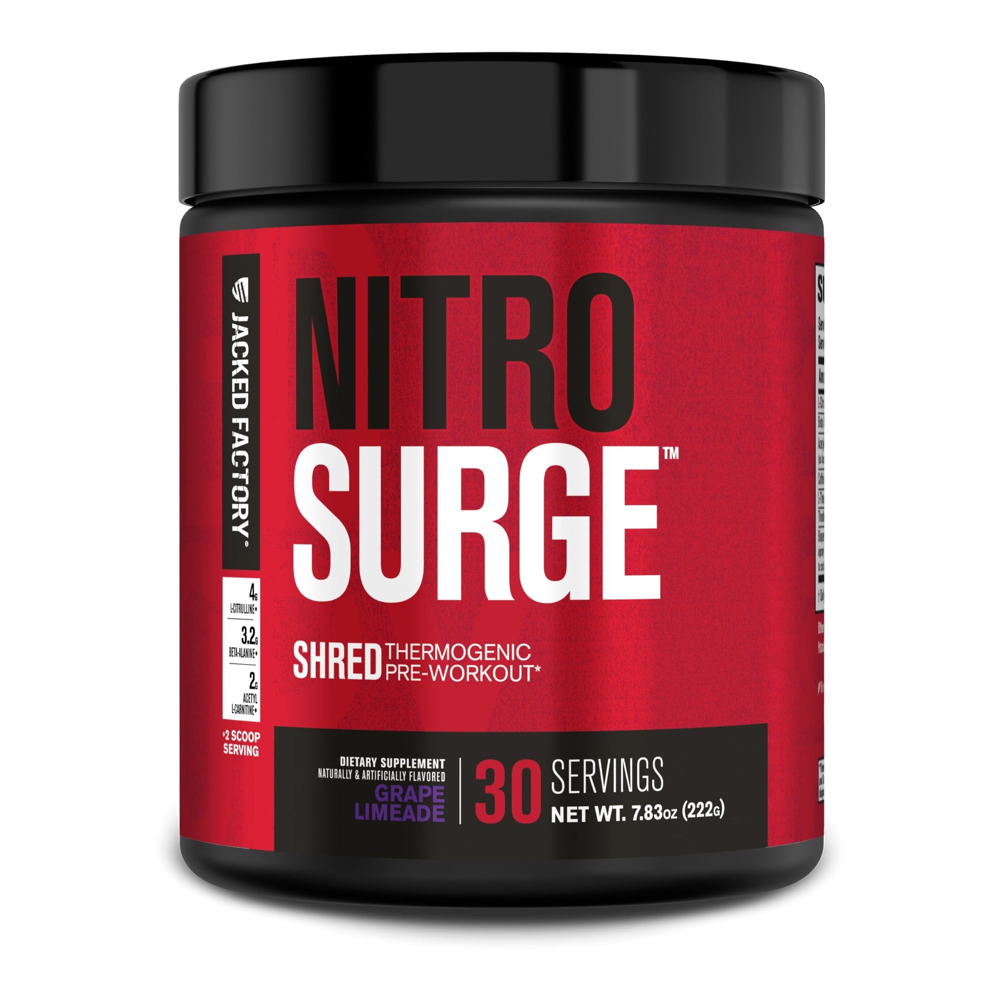 Jacked Factory NITROSURGE Shred Pre Workout Supplement Powder 7.83