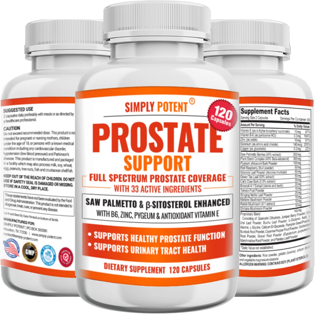 Simply Potent Saw Palmetto Prostate Health Capsules, 120 Count