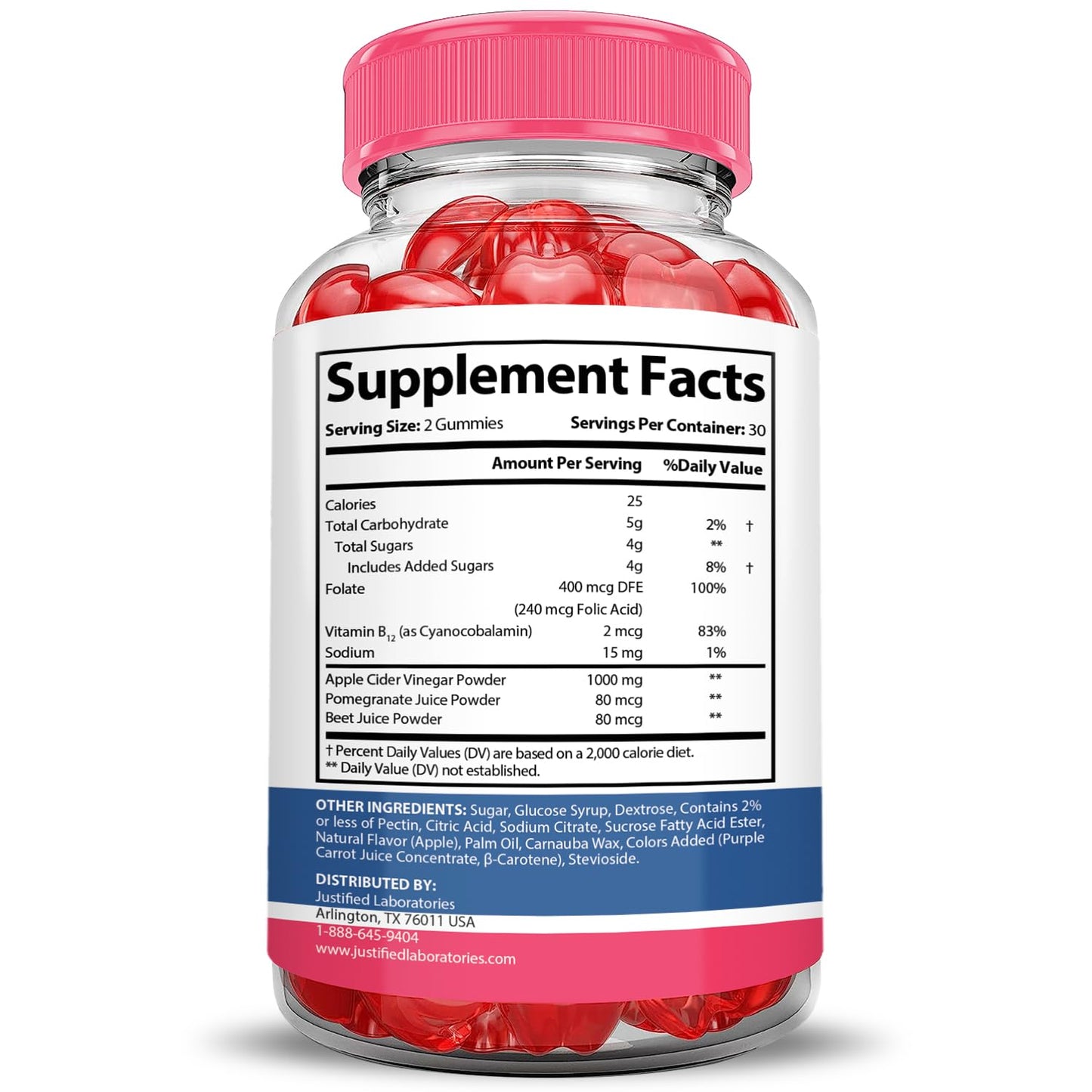 Justified Laboratories Liberty Bites Keto ACV Gummies Advanced Formula 1000mg, 180 Gummies