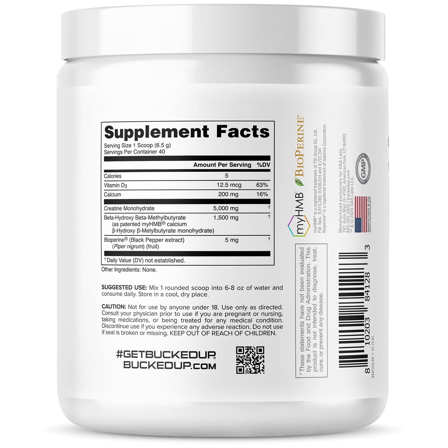 Bucked Up Creatine HMB Powder 9.2 Ounce