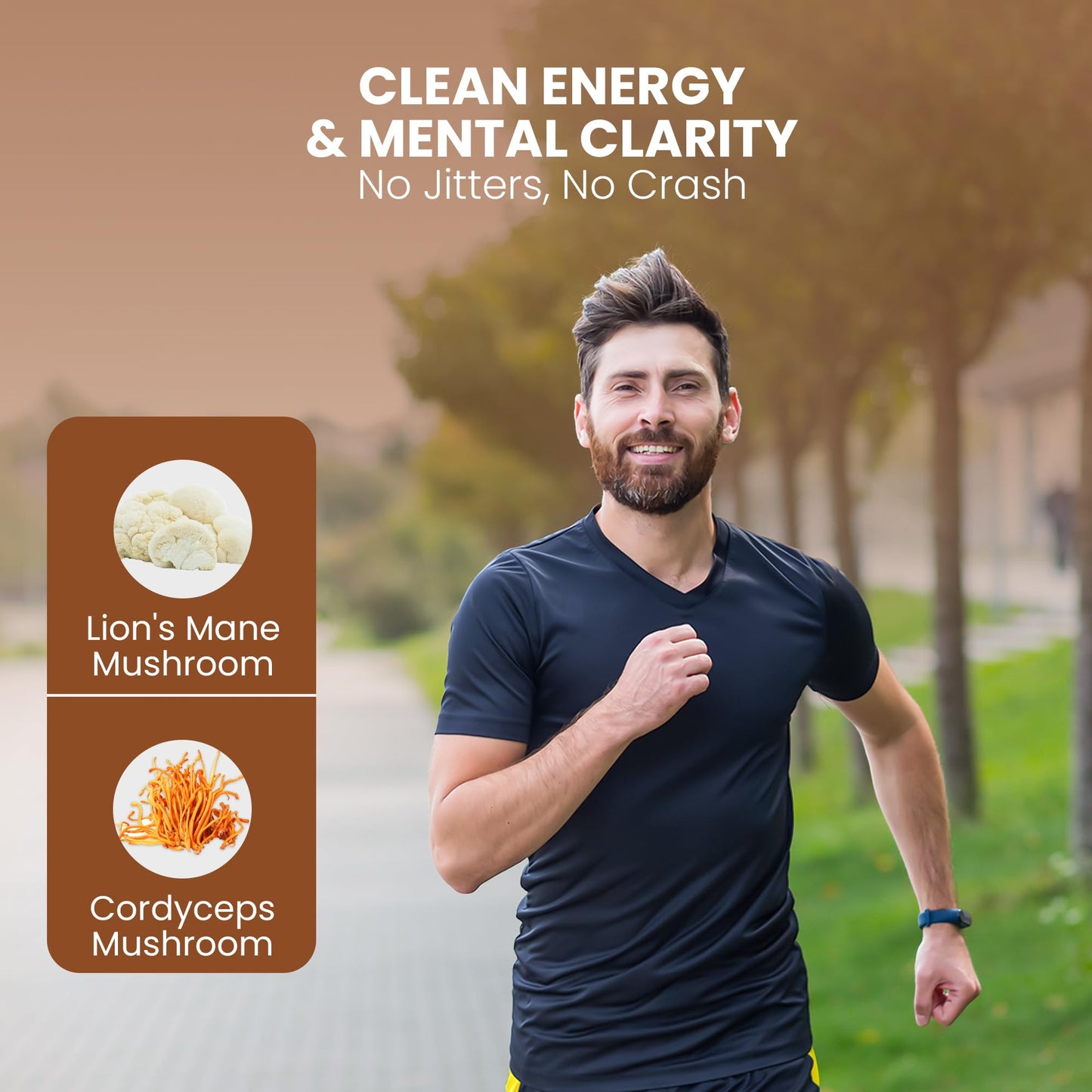 OVIA Ten Mushroom Coffee Powder, 6.35 Ounce - Low Caffeine Adaptogenic Instant Coffee with Lion’s Mane & Chaga