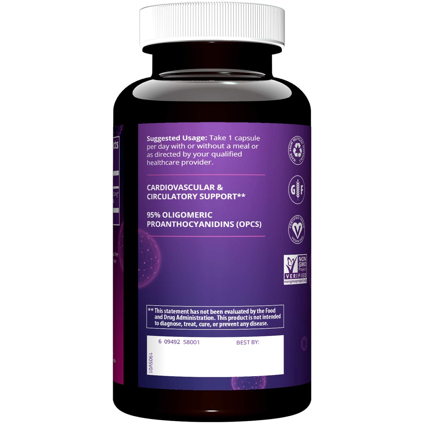 MRM Grape Seed Extract Supplement Capsule, 100 Count