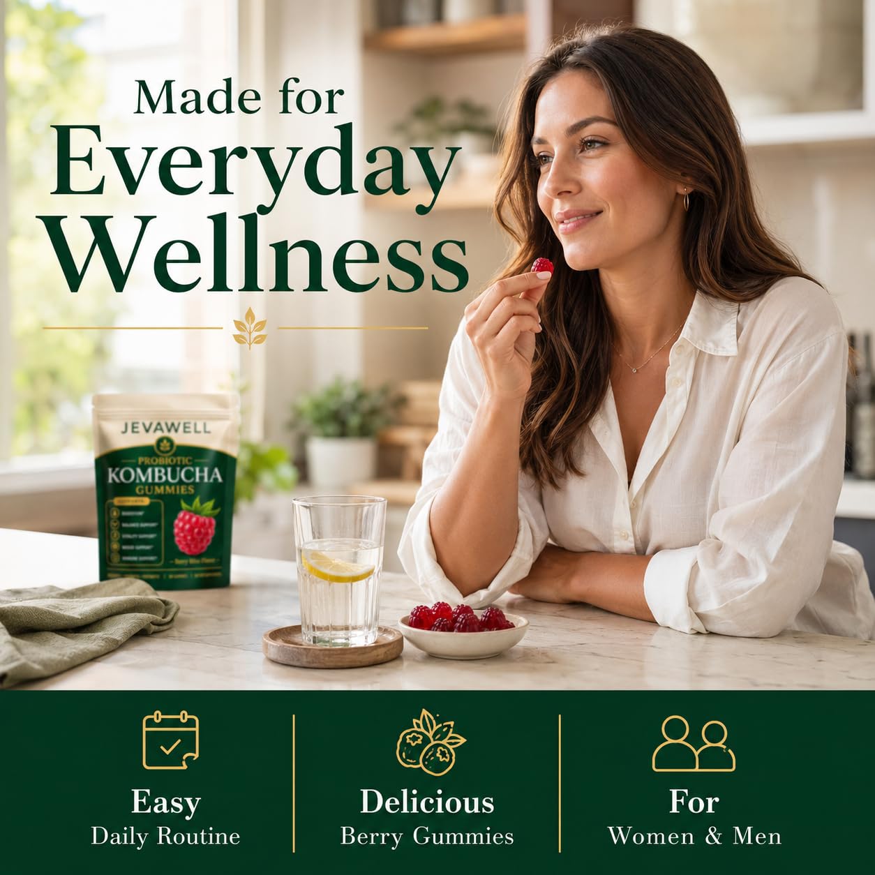 IRMI Jevawell Probiotic Kombucha Gummies, 60 Count