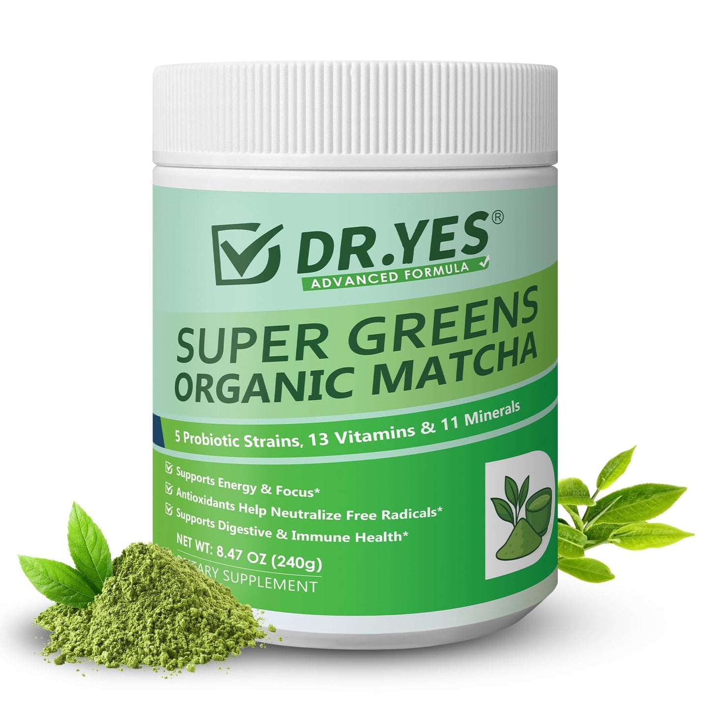 DR YES Organic Grade Matcha Powder 8.47 oz