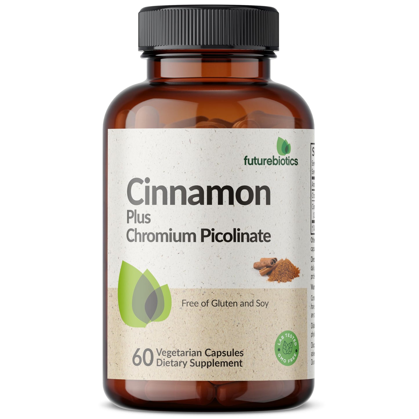 Futurebiotics Cinnamon Plus Chromium Picolinate Supplement Capsules, 60 Count