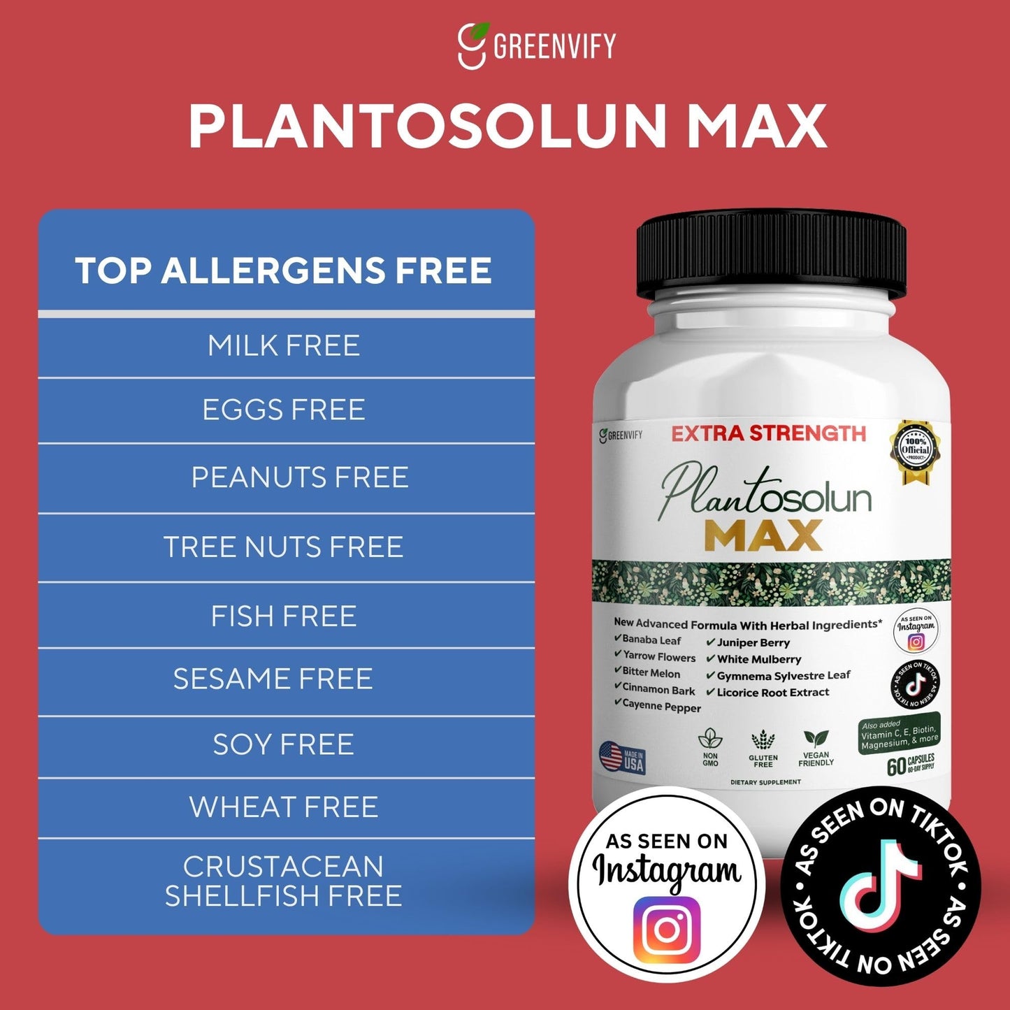 GREENVIFY Plantosolun MAX Extra Strength Weight Support Capsules 120 Count