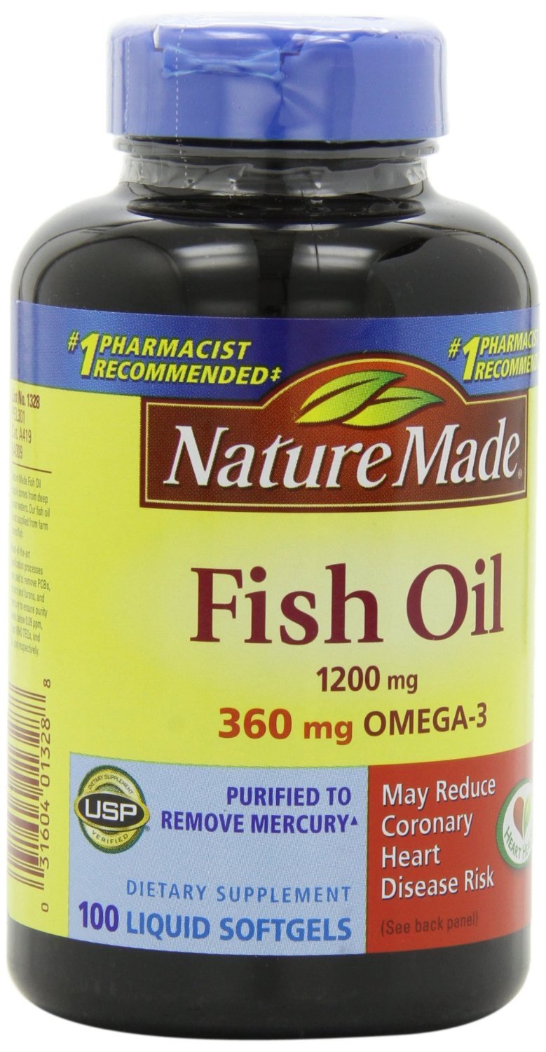 Nature Made Fish Oil 1200mg, 360mg Omega-3 Softgels, 300 Count