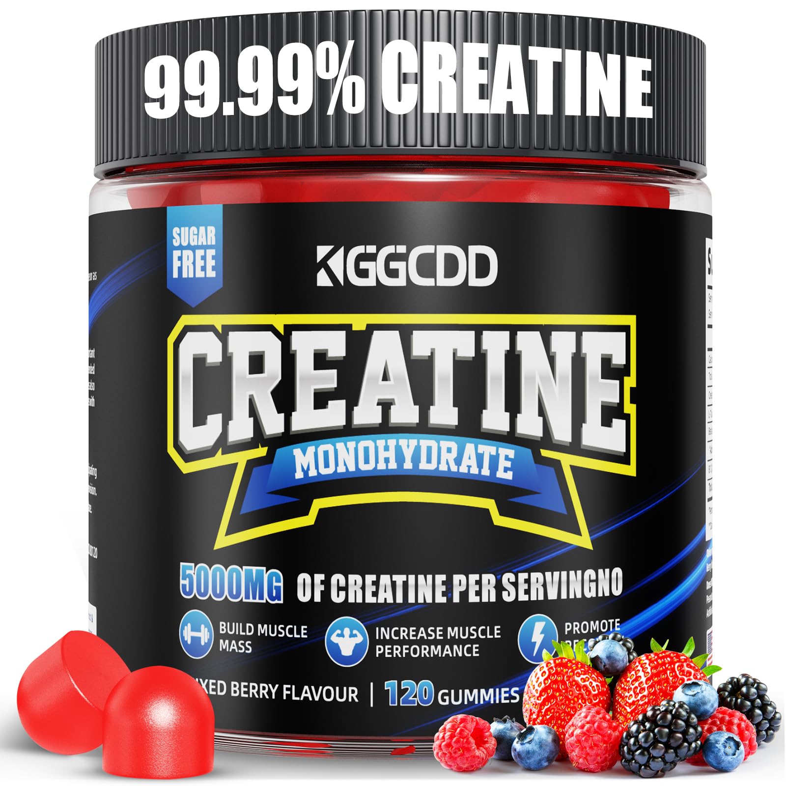 KGGCDD Creatine Gummies Monohydrate Complex Gummy, 120 Count