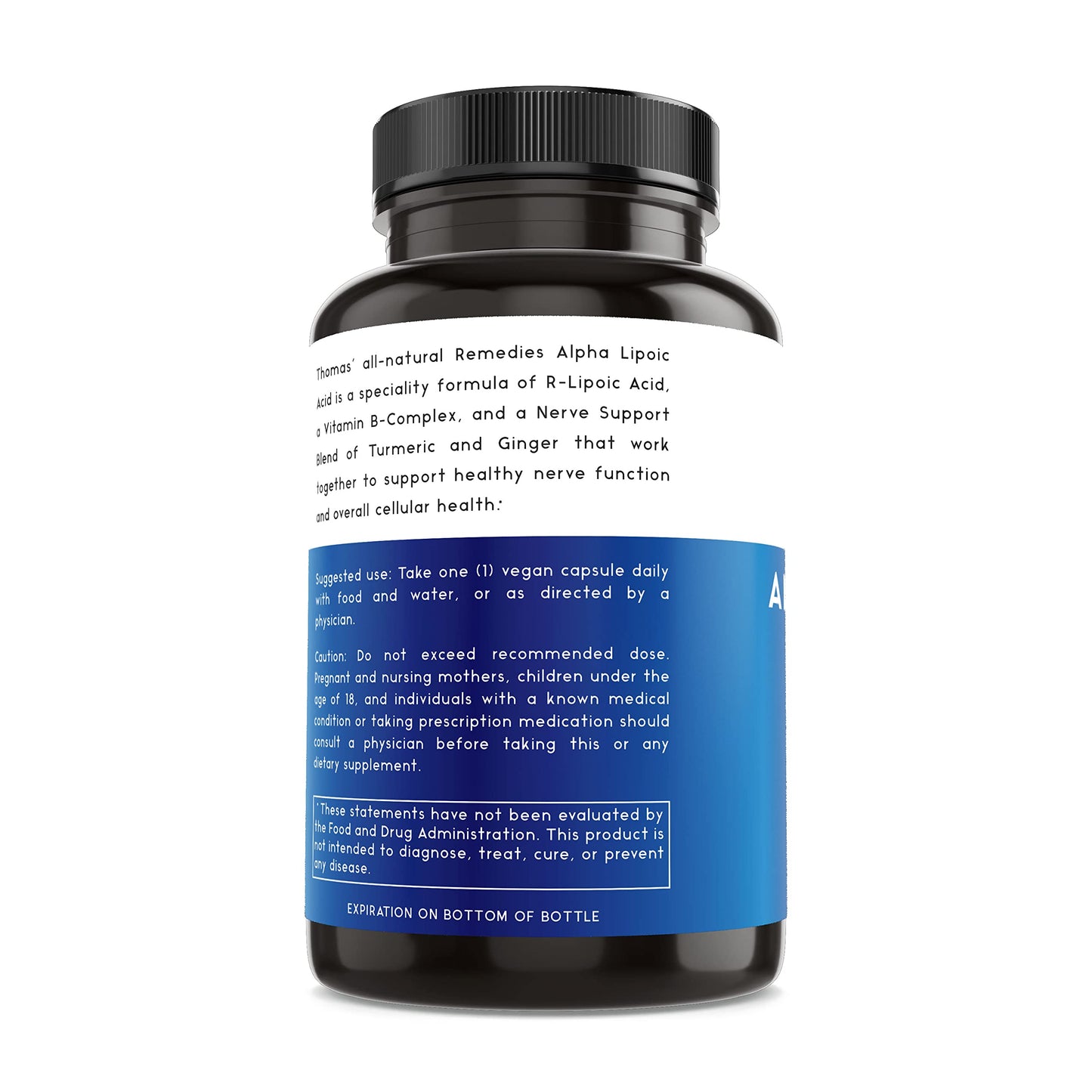 Thomas' all-natural Remedies Alpha Lipoic Acid Supplement 600mg Capsule 120 Count