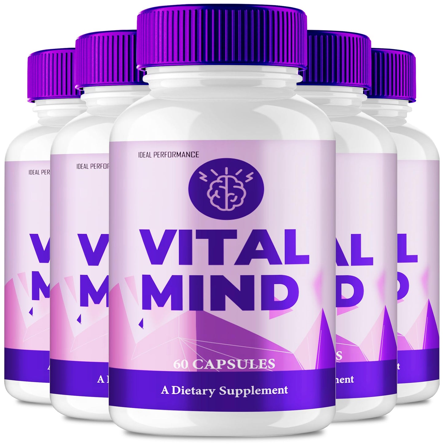 IDEAL PERFORMANCE Vital Mind Brain & Memory Supplement Capsules, 300 Capsules