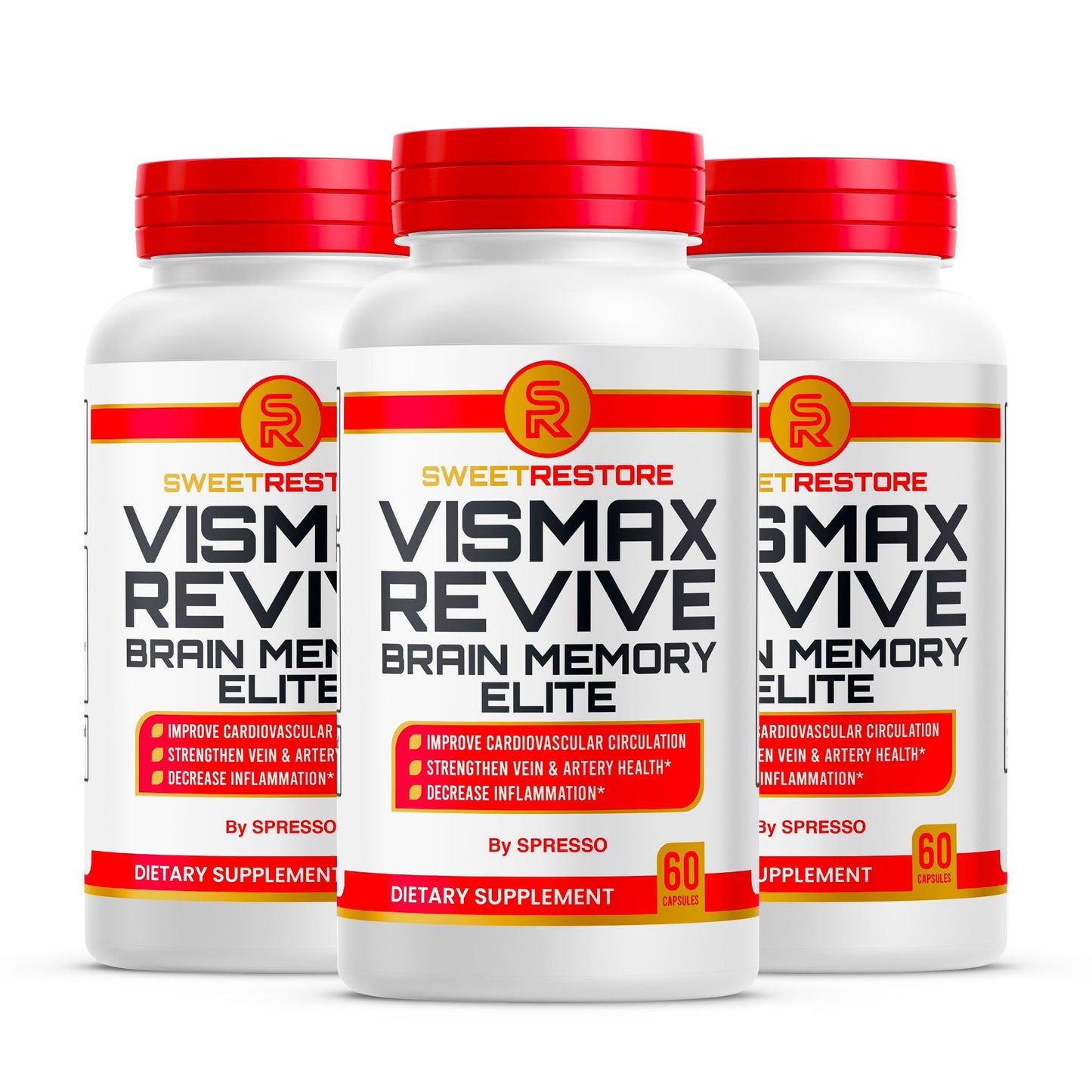 SPRESSO Vismax Revive Brain & Memory Support Supplement Capsules, 180 Capsules