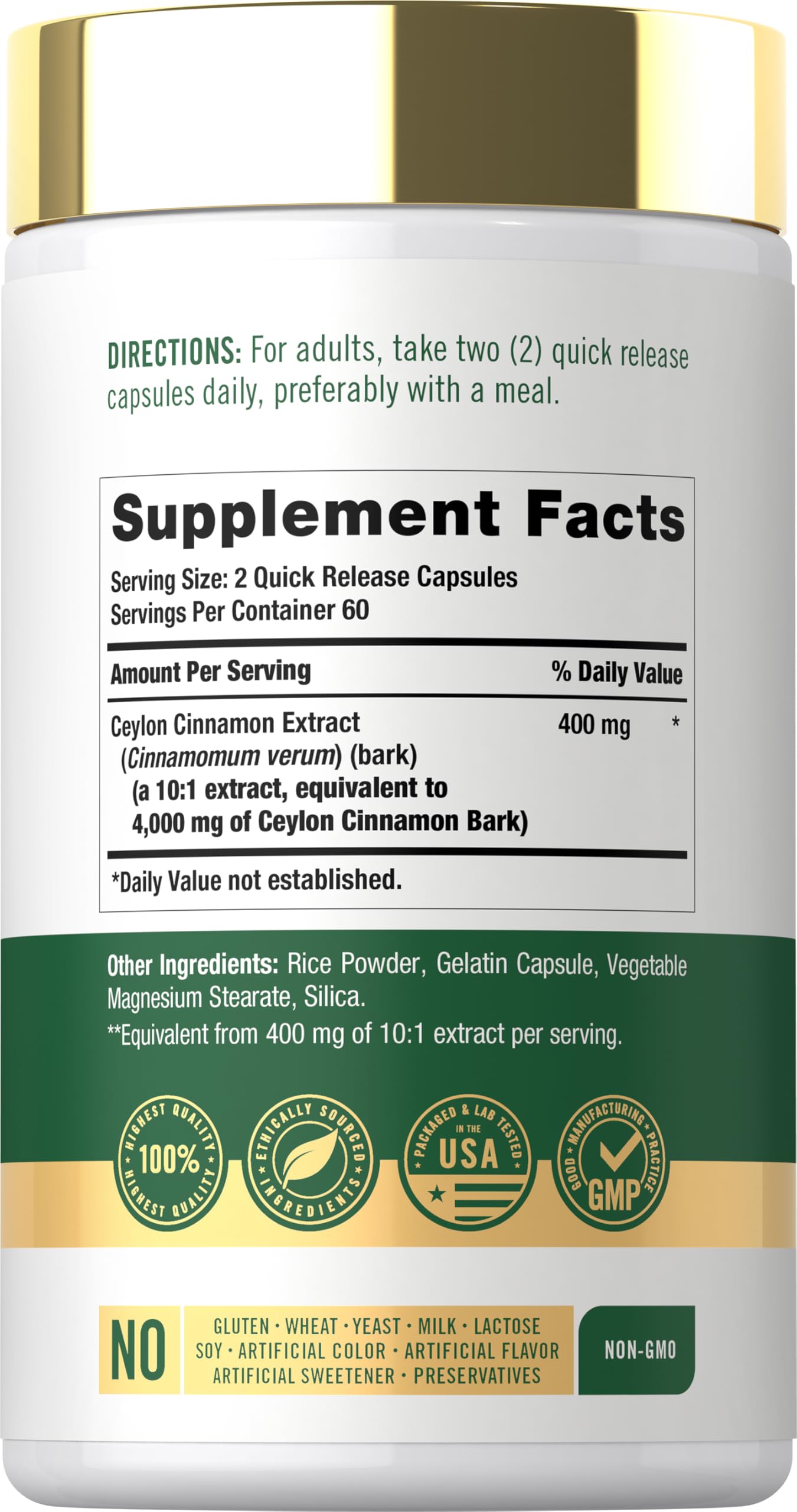 Carlyle Ceylon Cinnamon Capsules 120 Count