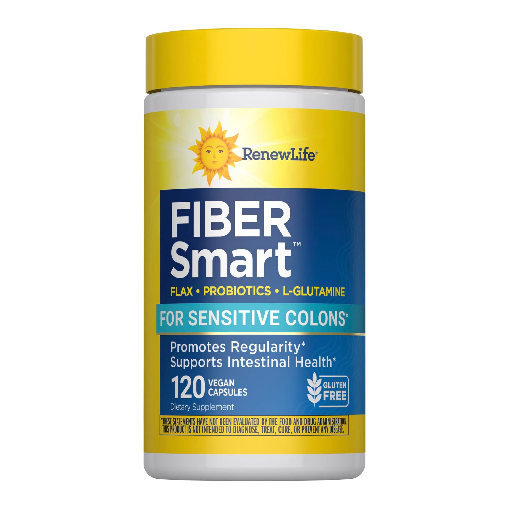 Renew Life Adult Fiber Supplement - Fiber Smart - Dietary Fiber - Gluten & Soy Free, 120 Capsules